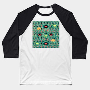 Winter pattern with deer, bears and little dots Baseball T-Shirt